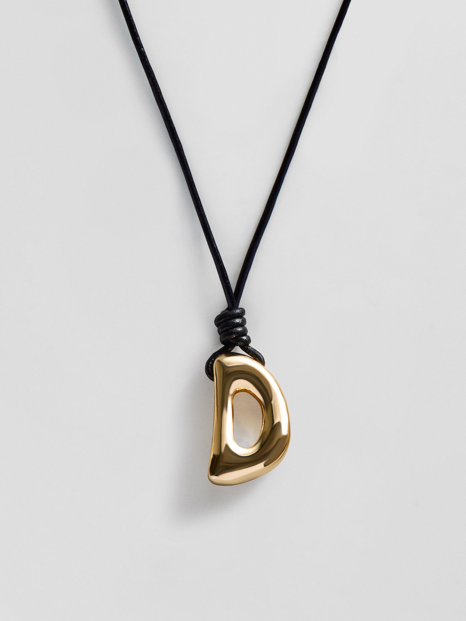 Cord Initial Necklace - Gold