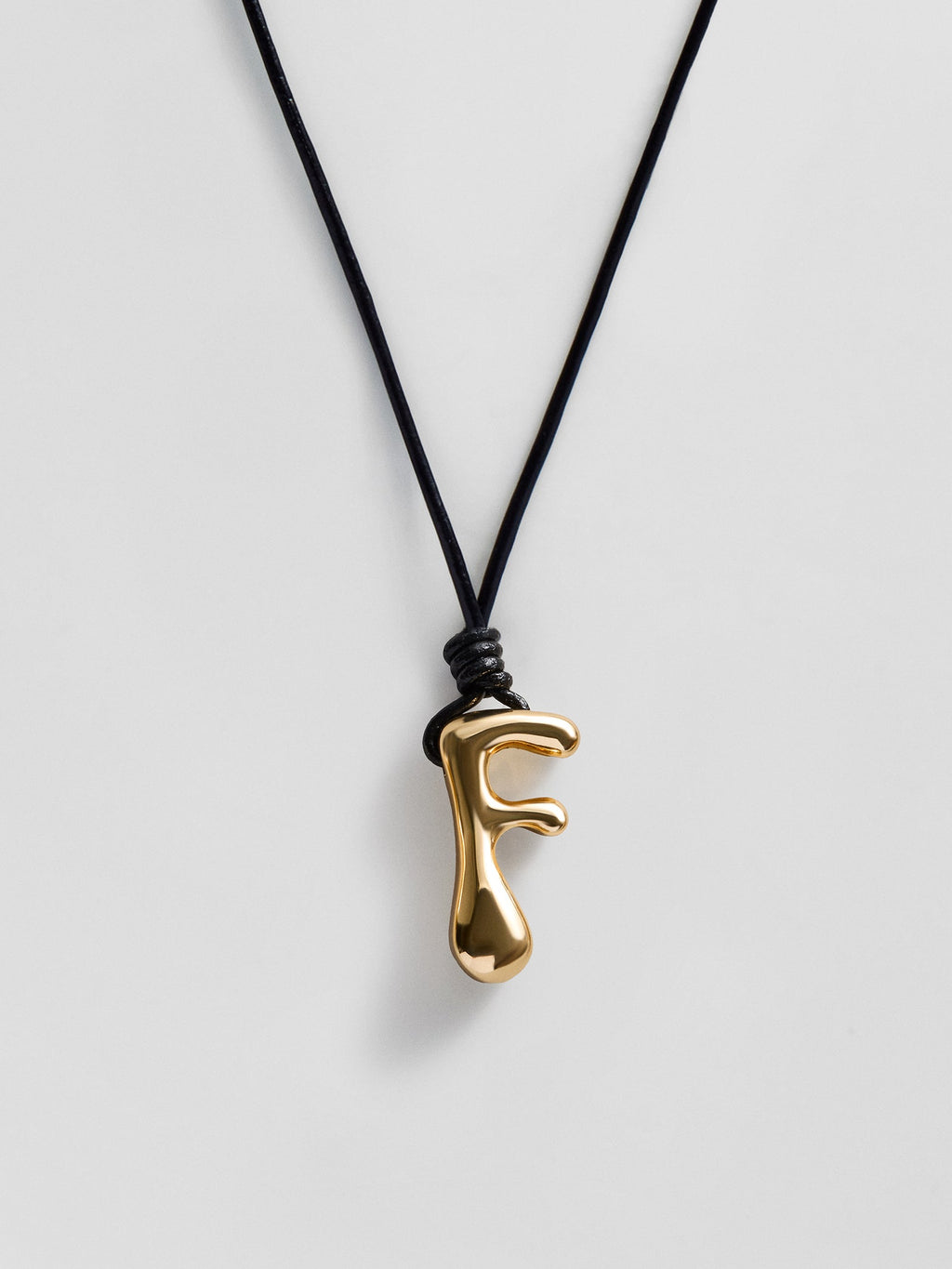 Cord Initial Necklace - Gold