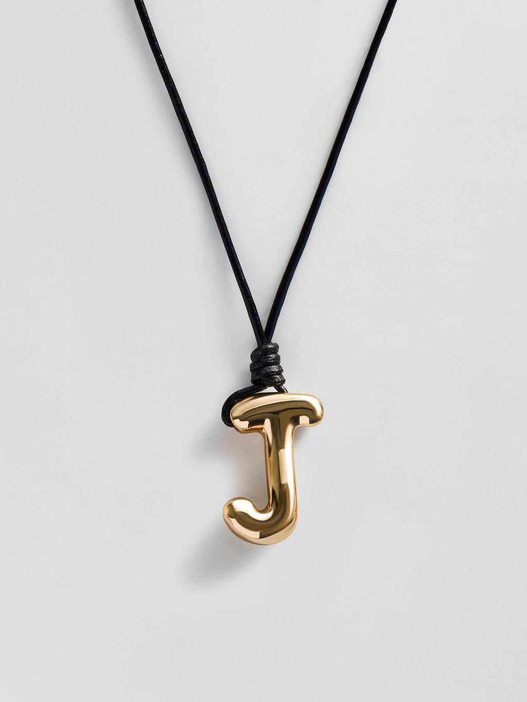 Cord Initial Necklace - Gold