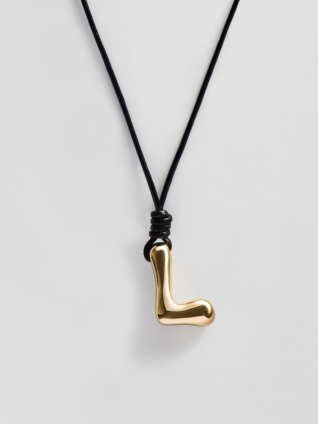 Cord Initial Necklace - Gold
