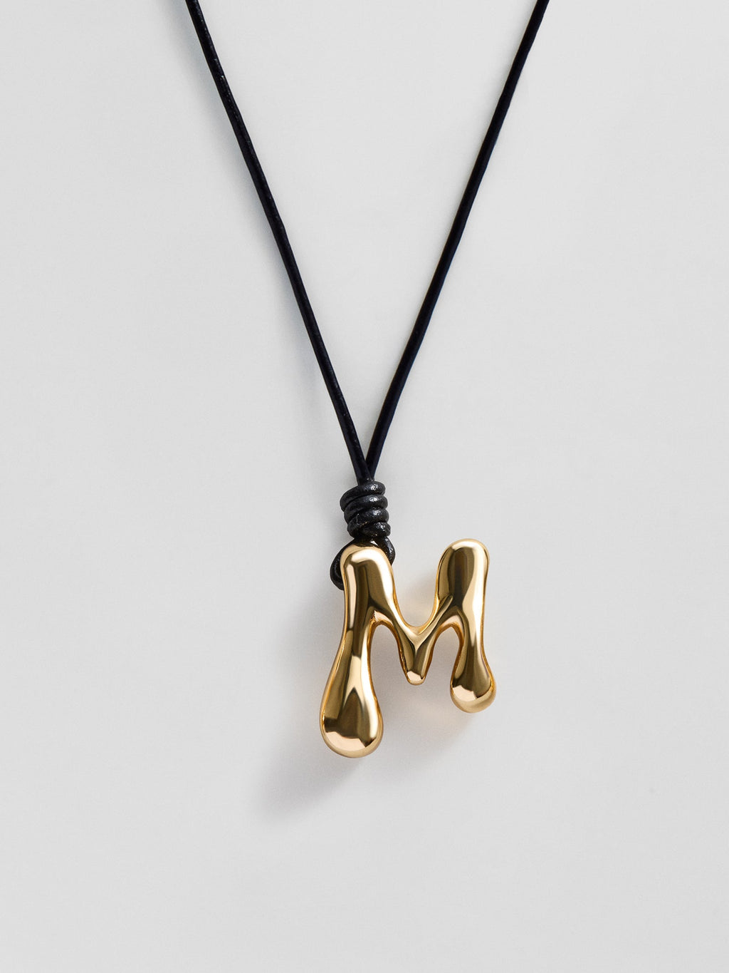 Cord Initial Necklace - Gold