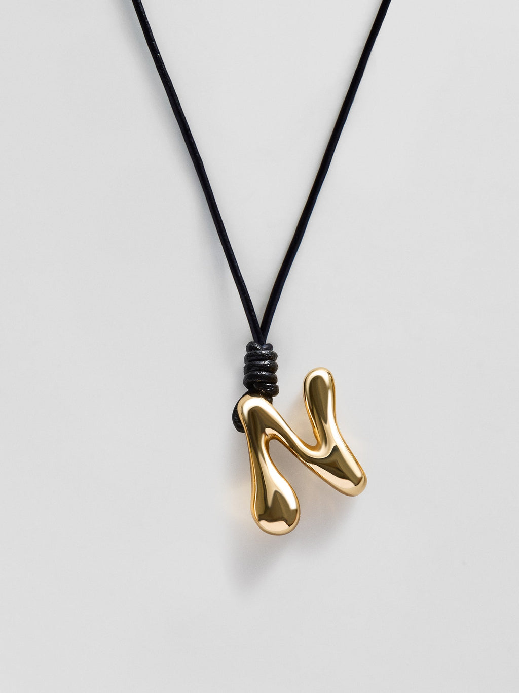 Cord Initial Necklace - Gold