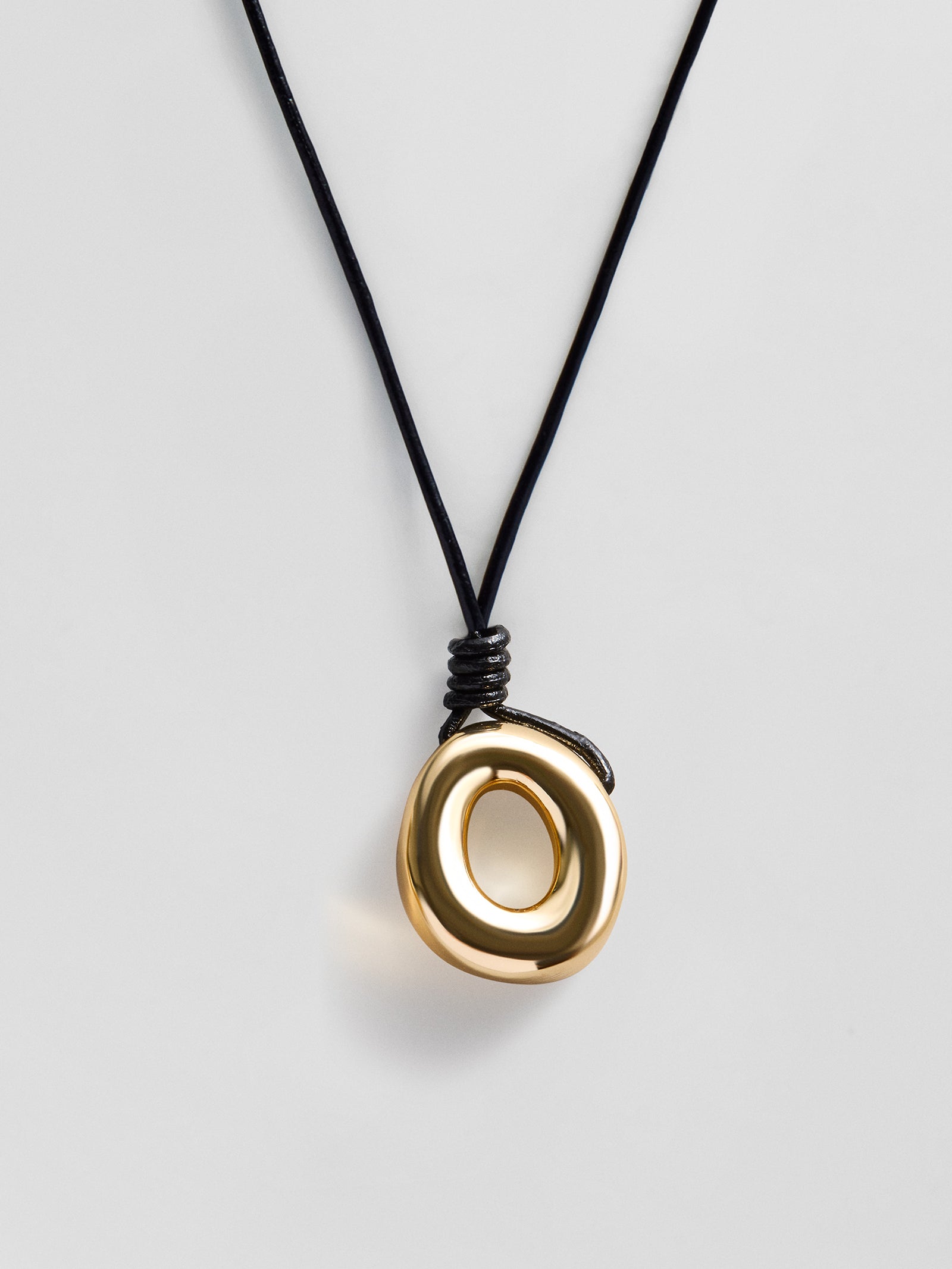 Cord Initial Necklace - Gold