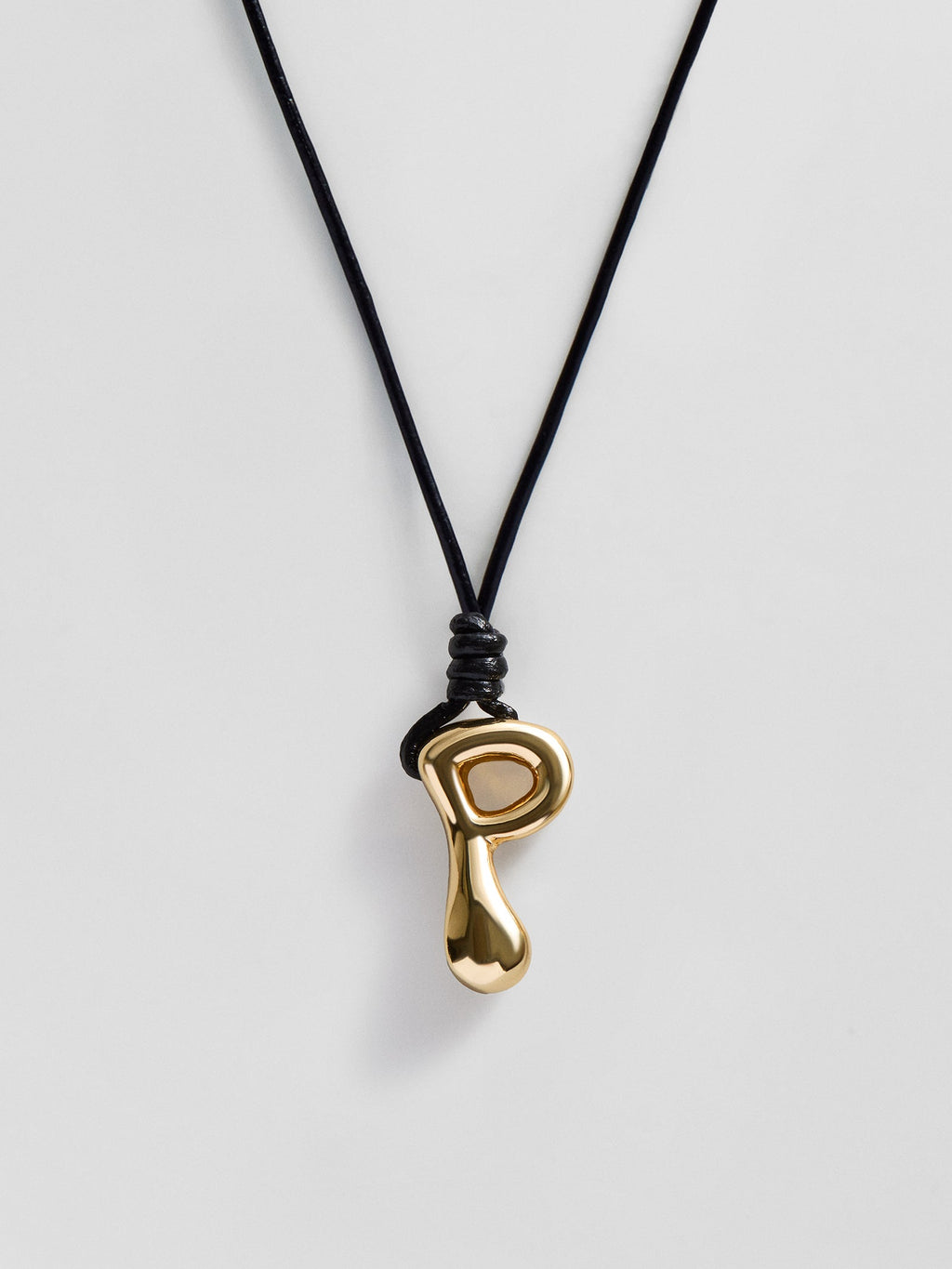 Cord Initial Necklace - Gold