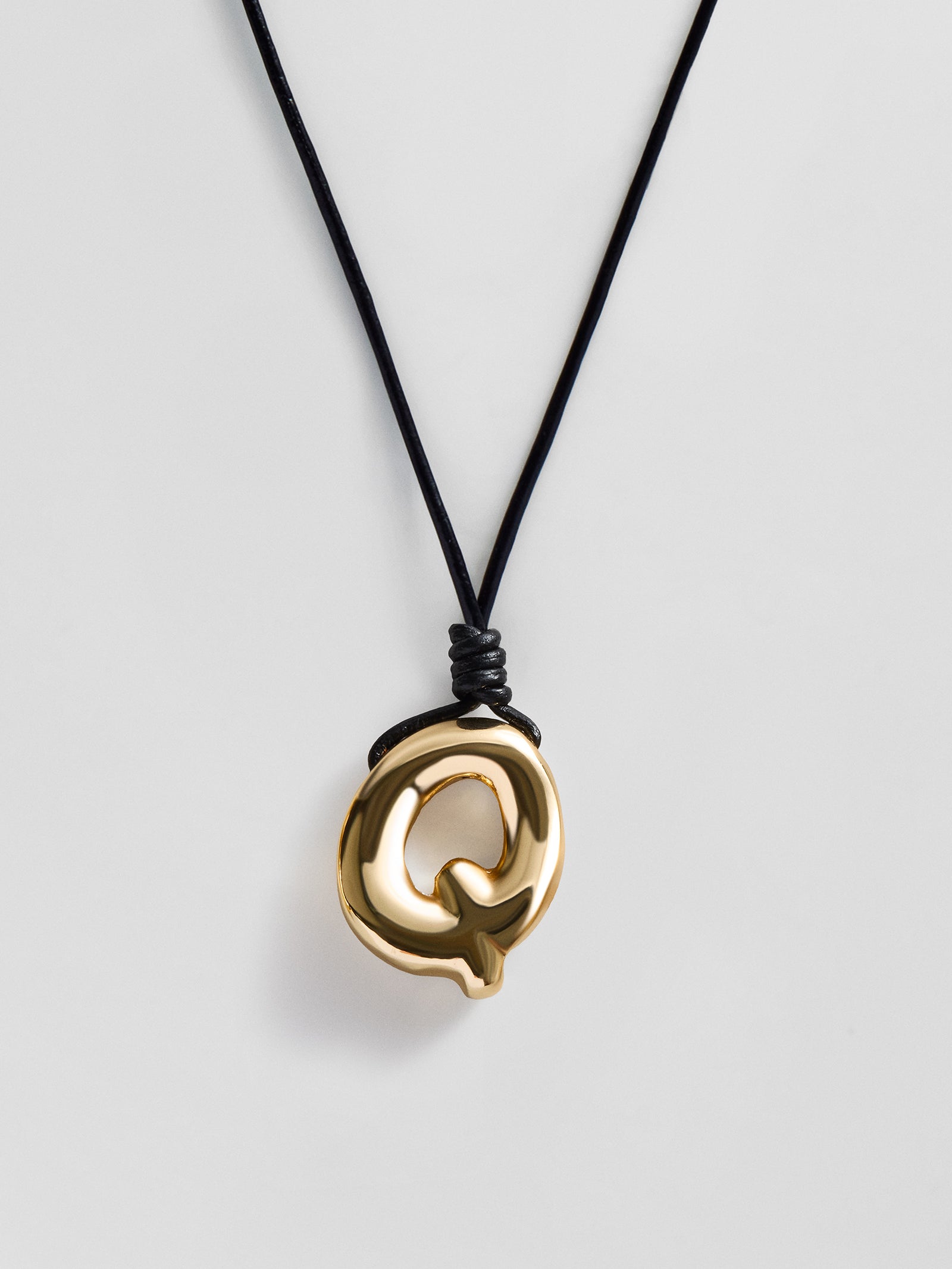 Cord Initial Necklace - Gold