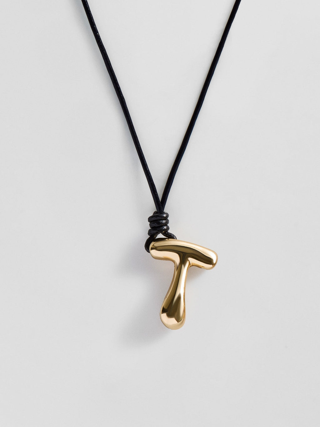 Cord Initial Necklace - Gold