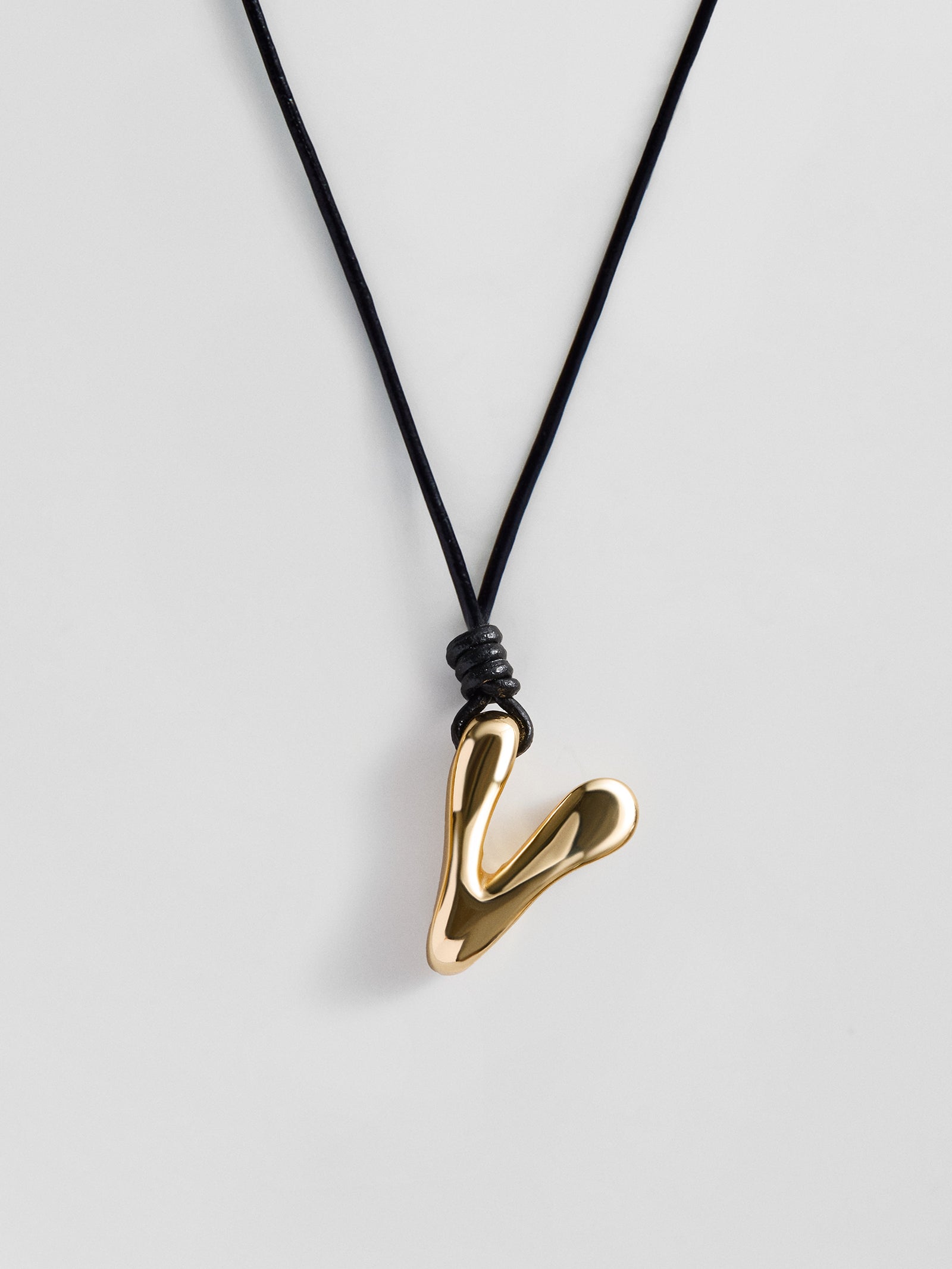 Cord Initial Necklace - Gold
