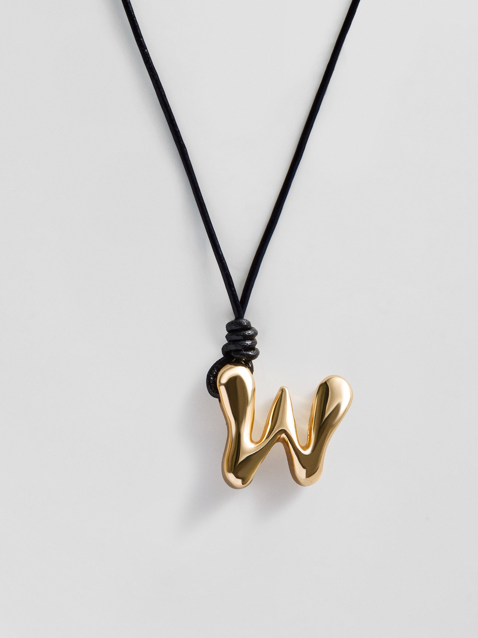 Cord Initial Necklace - Gold