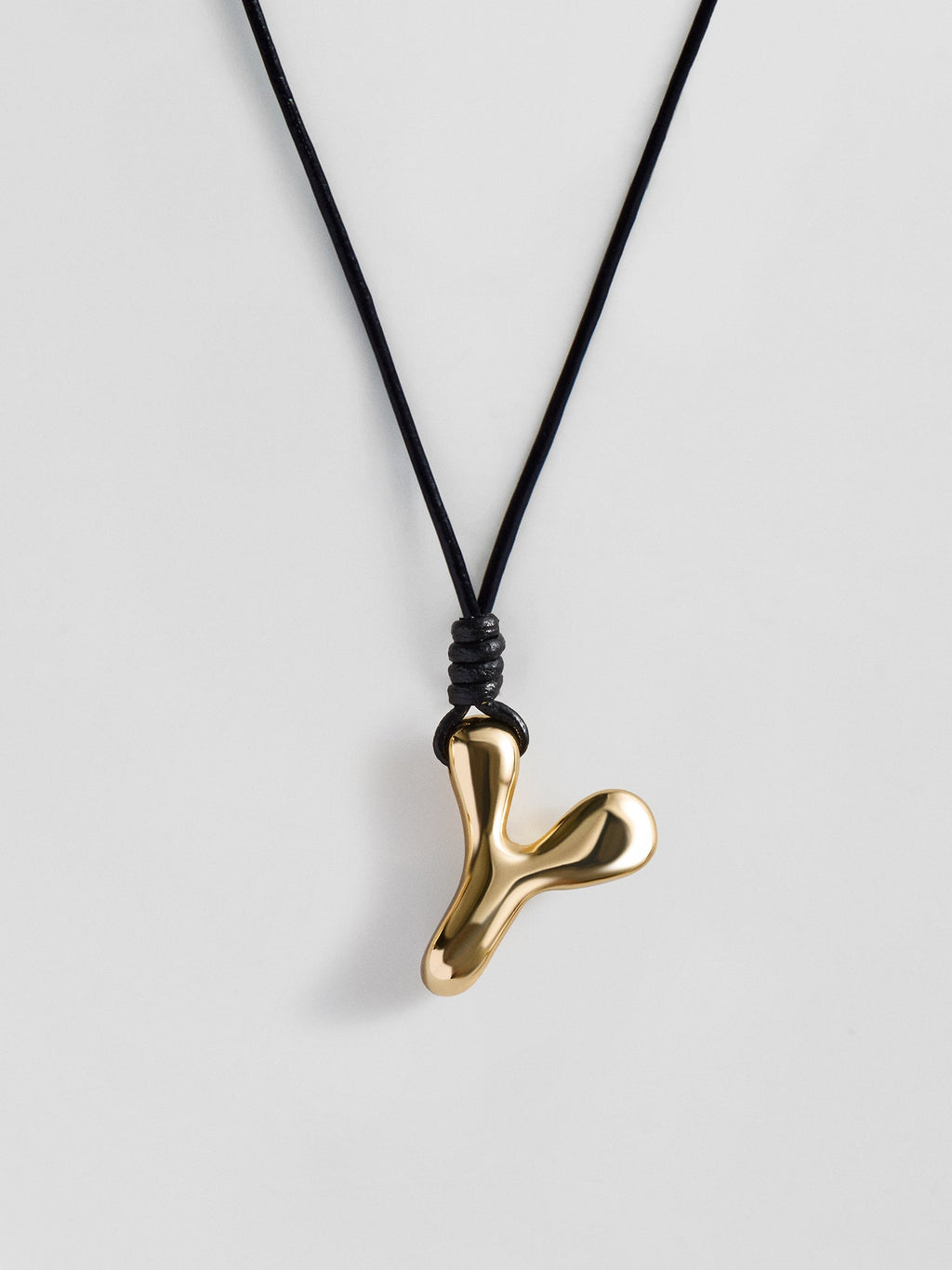 Cord Initial Necklace - Gold