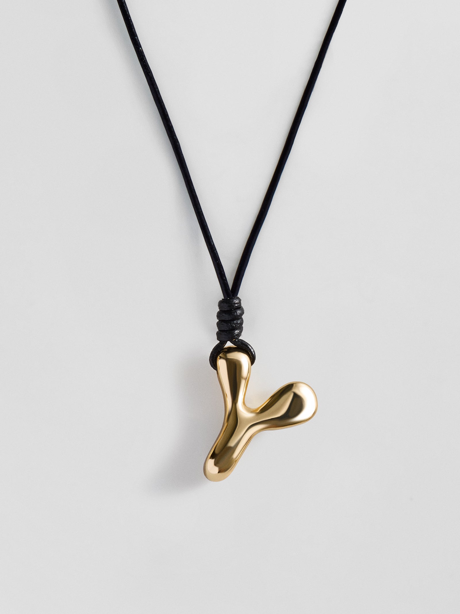 Cord Initial Necklace - Gold