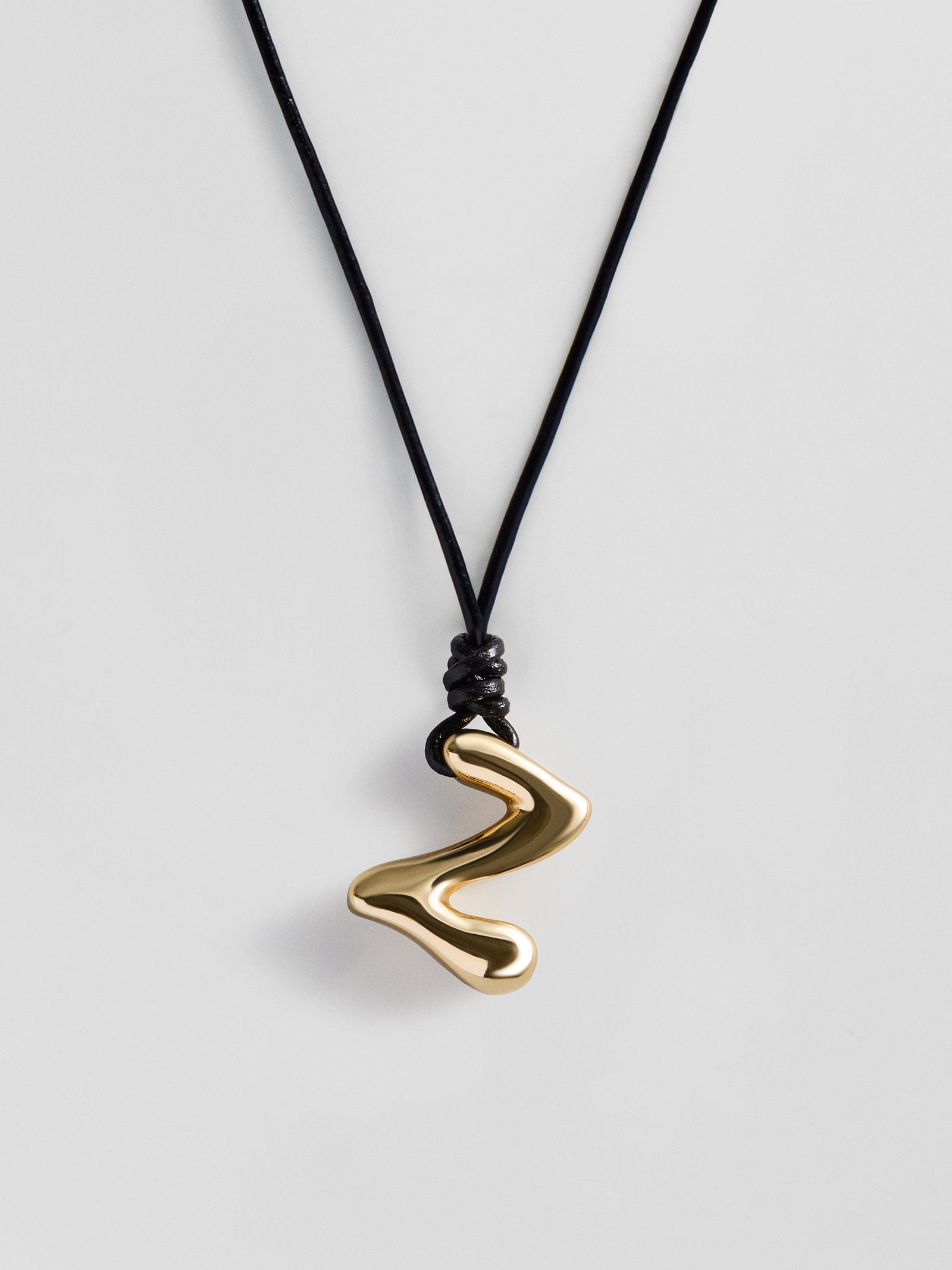 Cord Initial Necklace - Gold