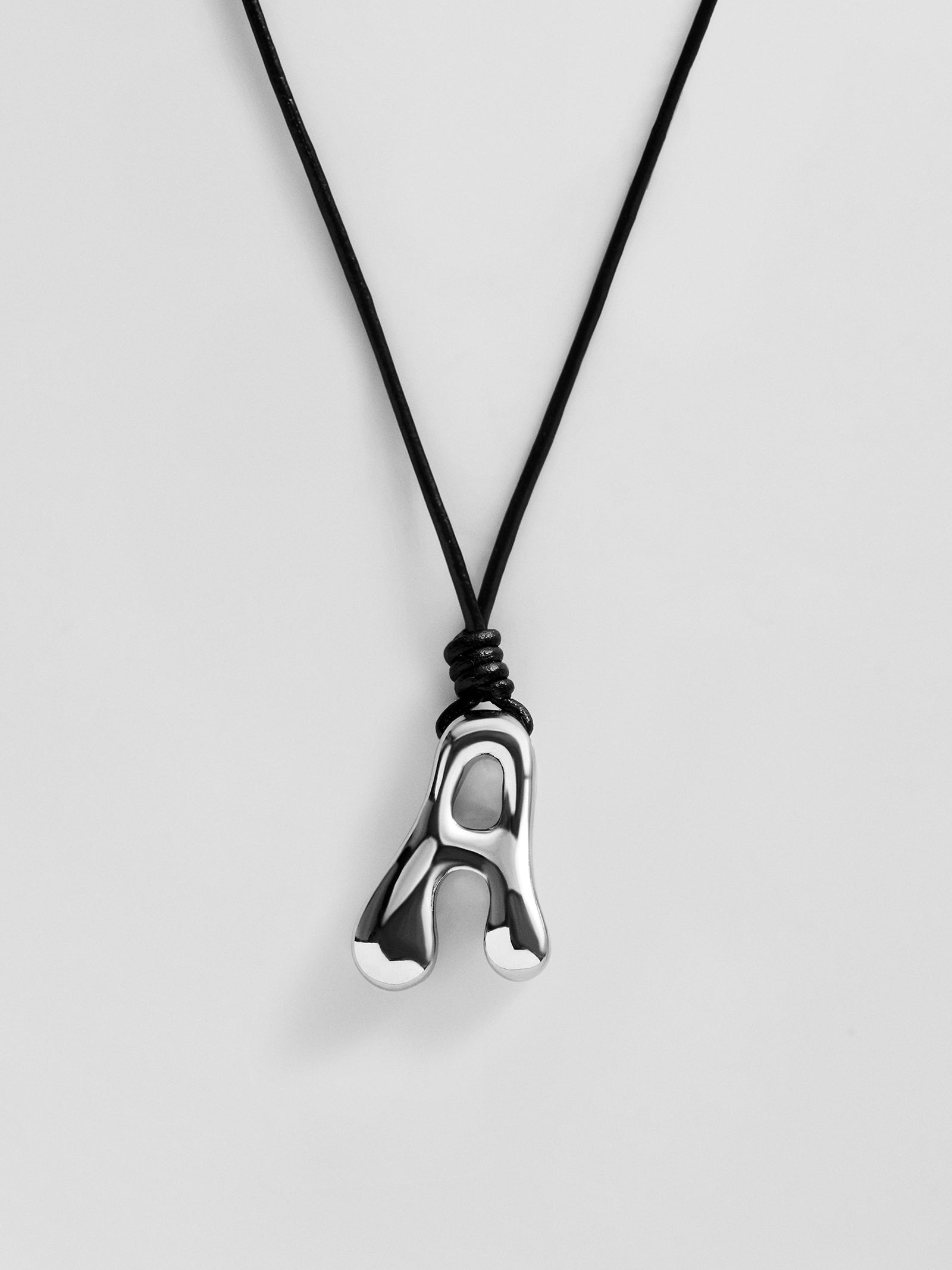Cord Initial Necklace - Silver