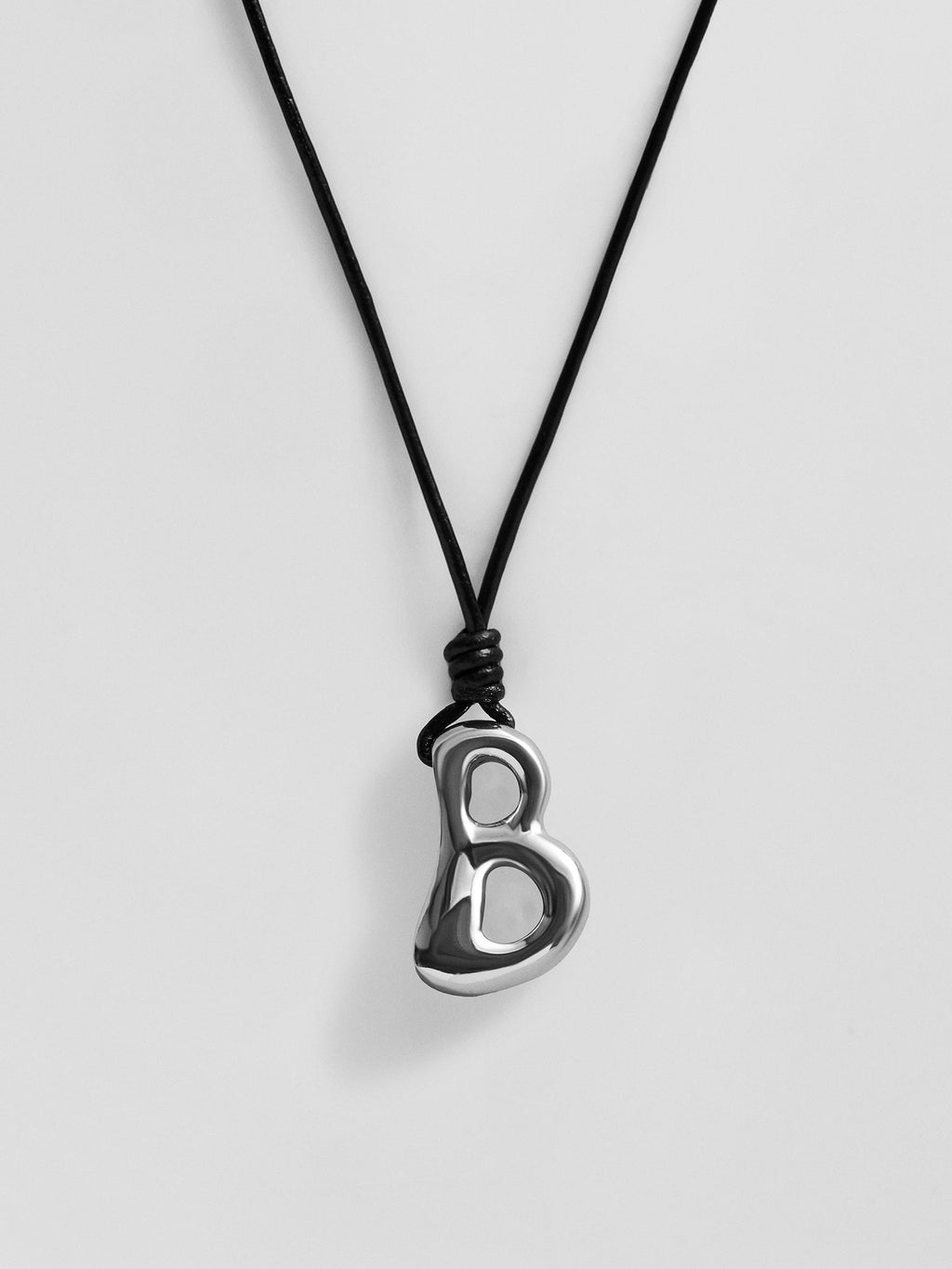 Cord Initial Necklace - Silver
