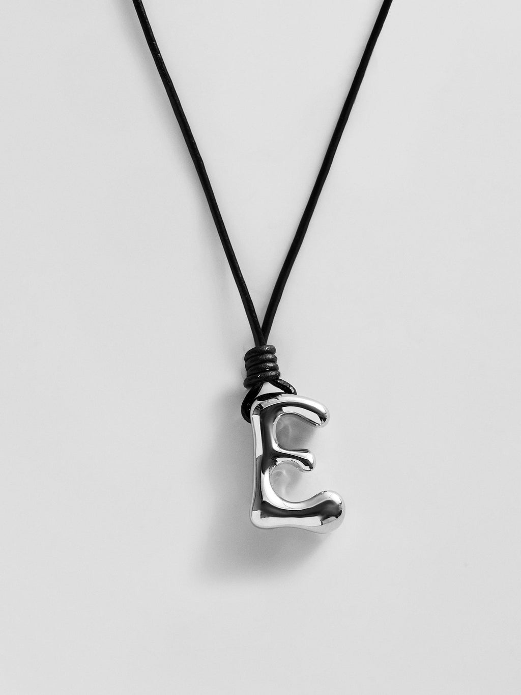 Cord Initial Necklace - Silver