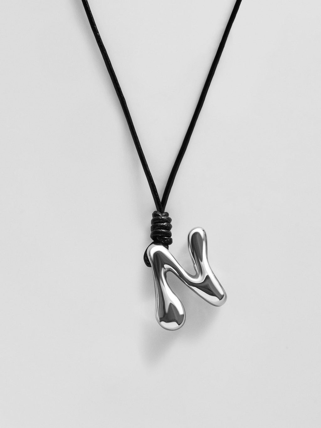 Cord Initial Necklace - Silver