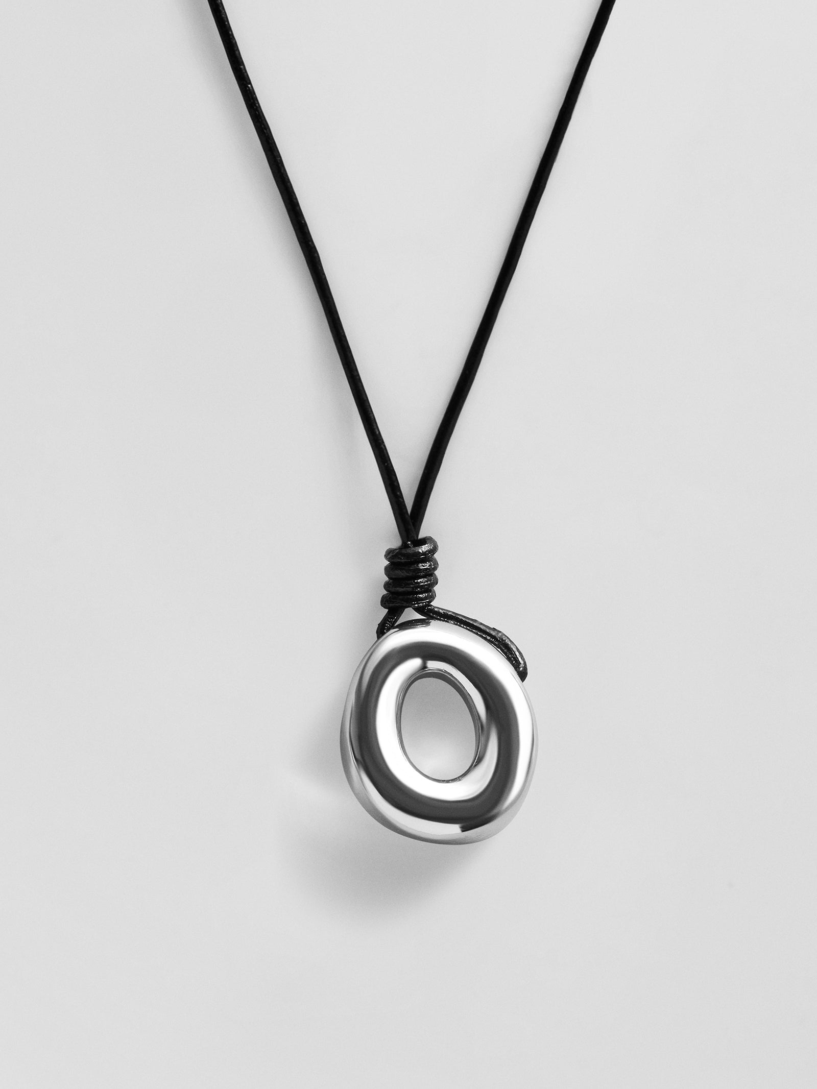 Cord Initial Necklace - Silver