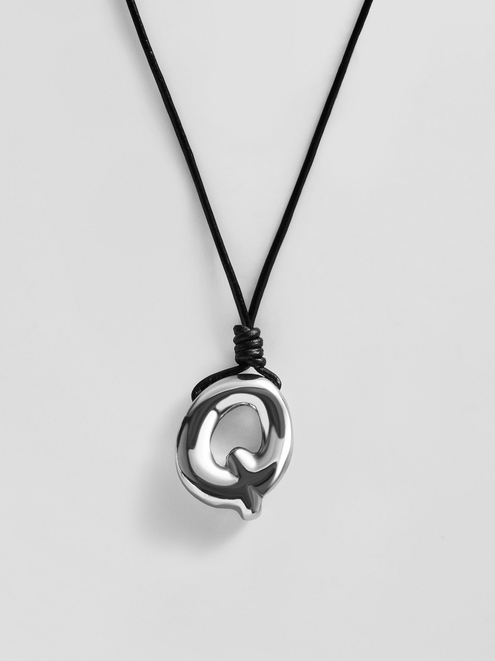 Cord Initial Necklace - Silver