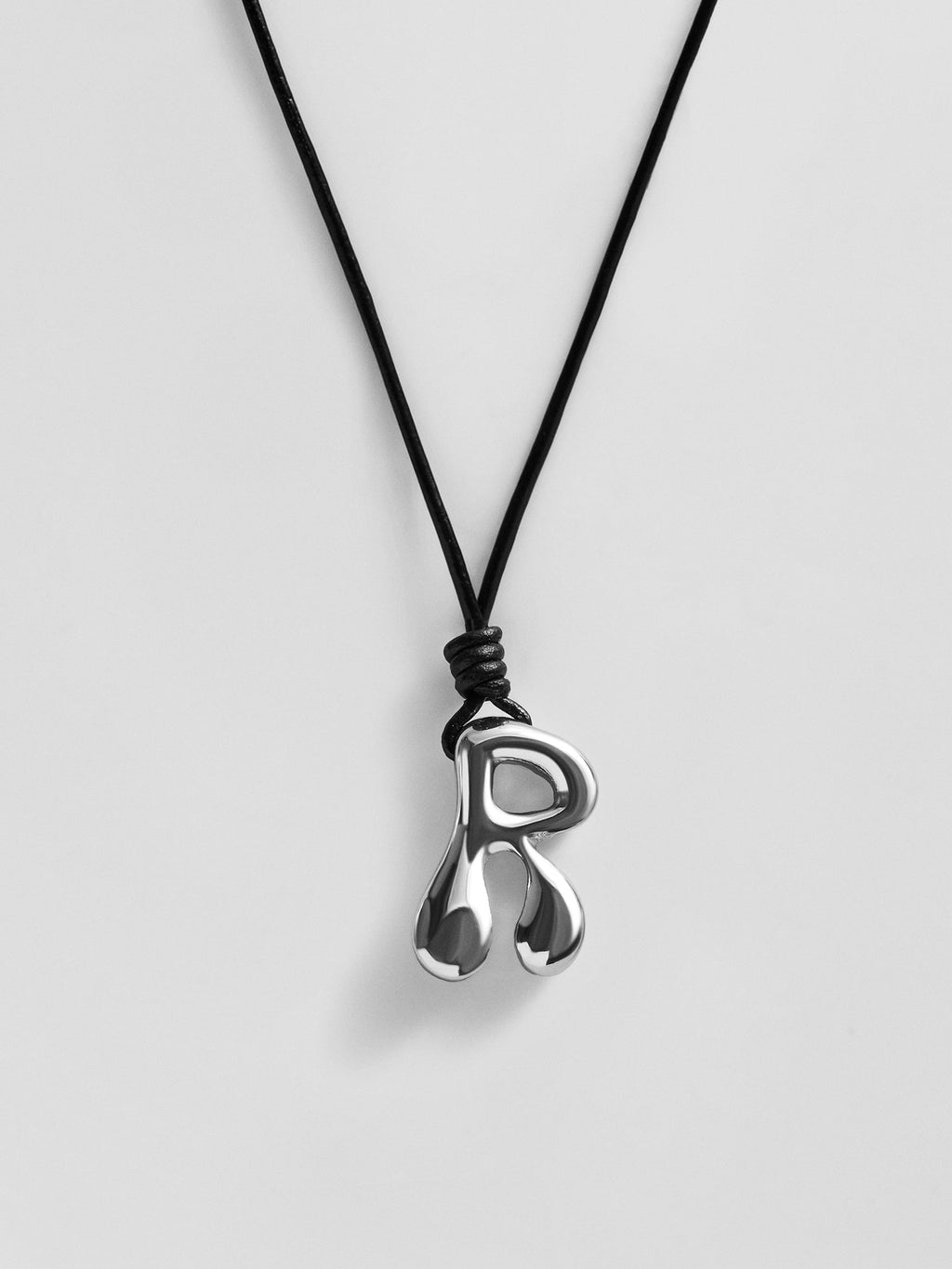Cord Initial Necklace - Silver