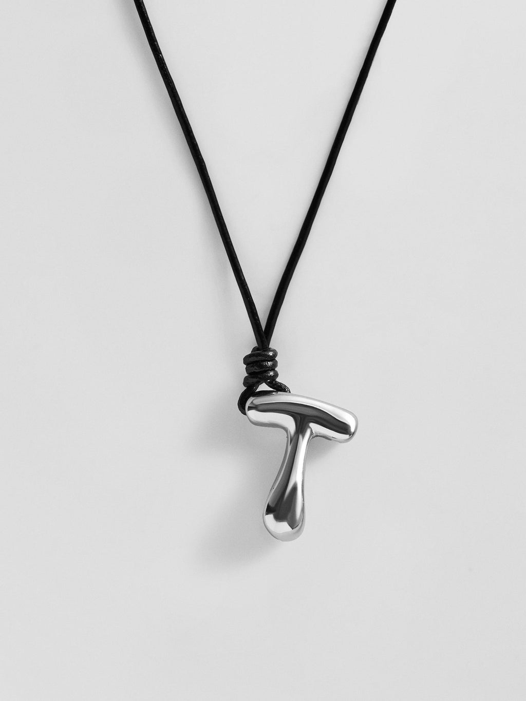 Cord Initial Necklace - Silver