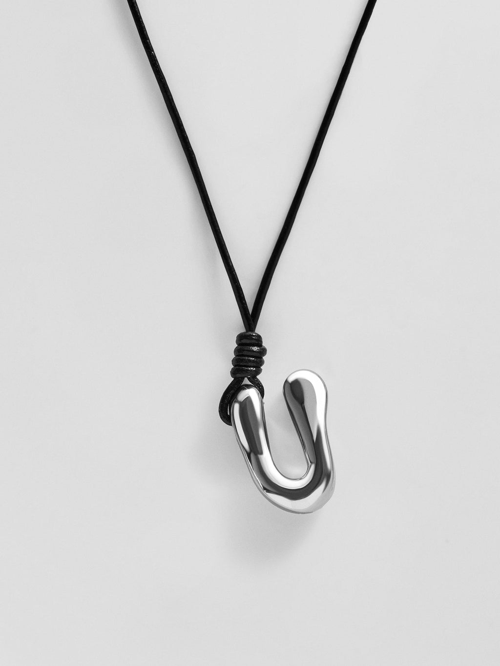 Cord Initial Necklace - Silver