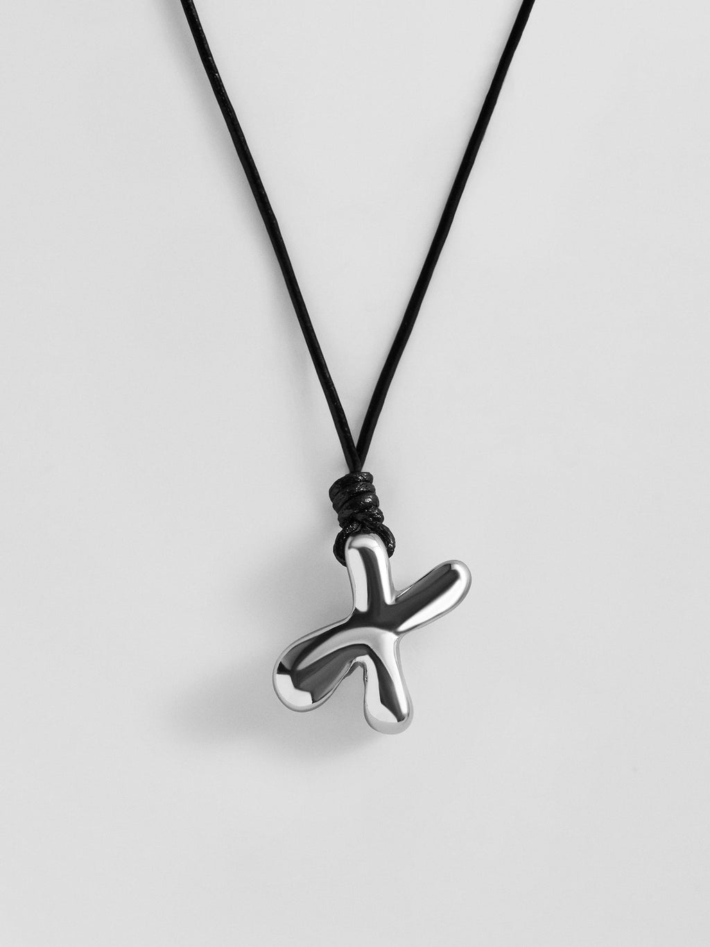 Cord Initial Necklace - Silver