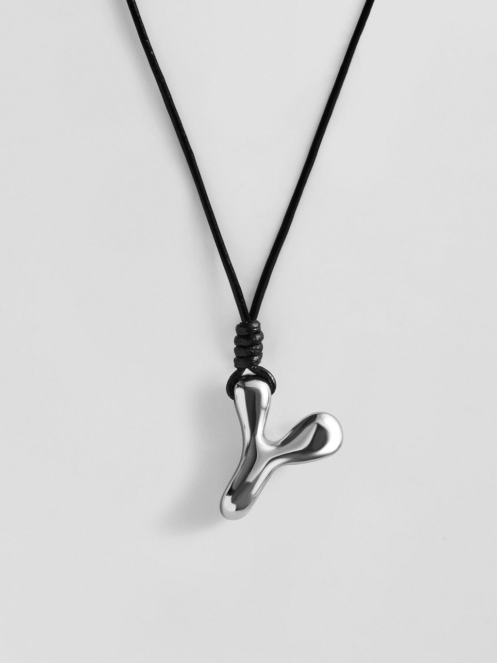 Cord Initial Necklace - Silver