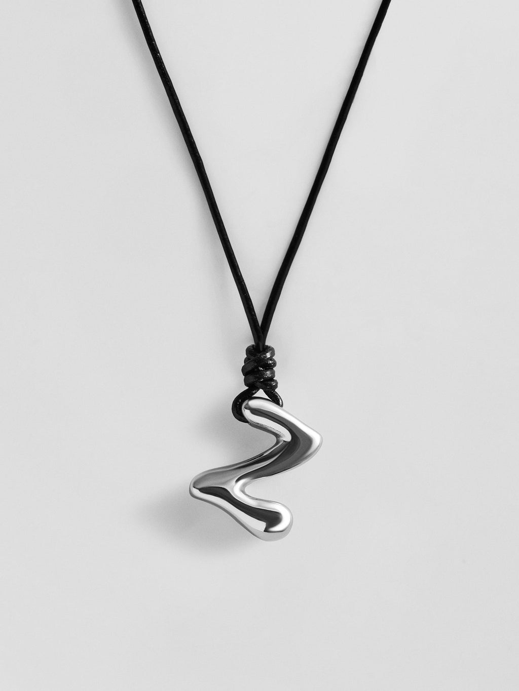 Cord Initial Necklace - Silver