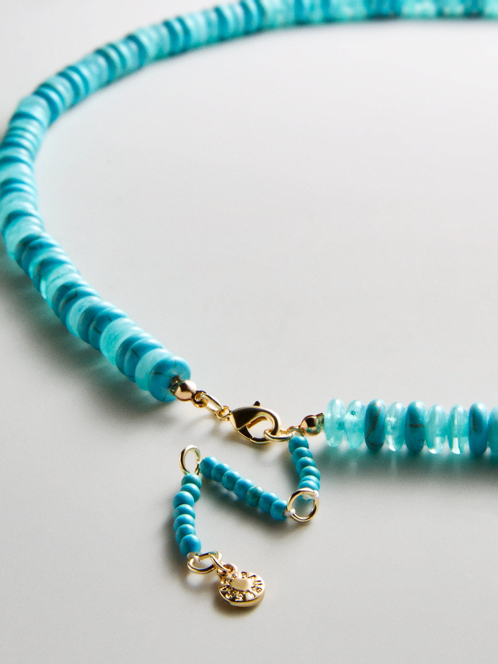 June Semi-Precious Beaded Necklace - Turquoise Bead