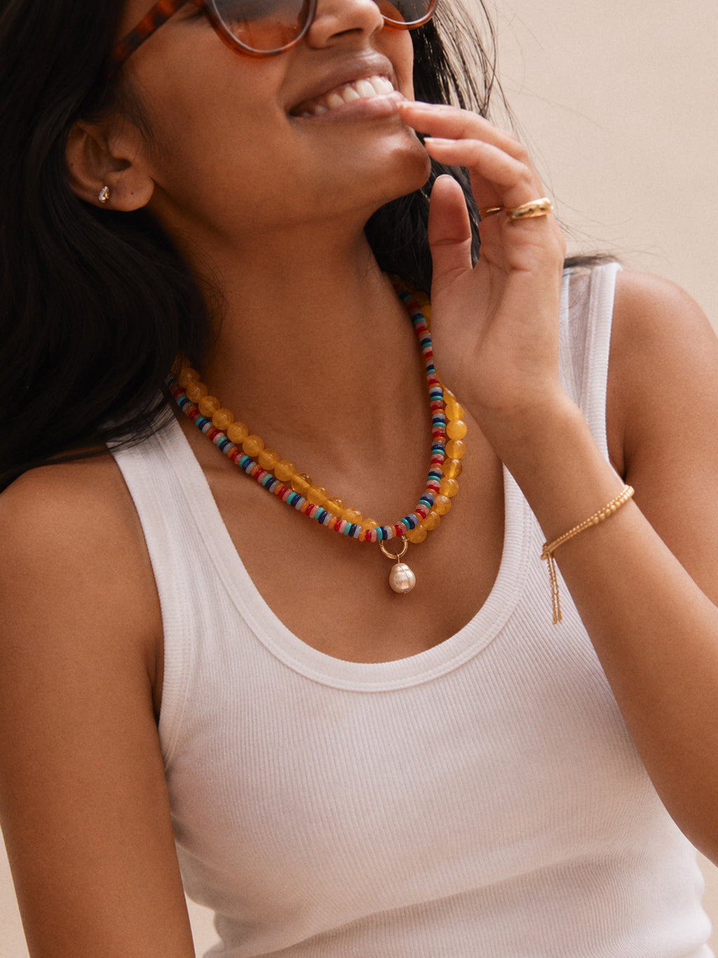 Jolene Semi-Precious Beaded Necklace - Multi