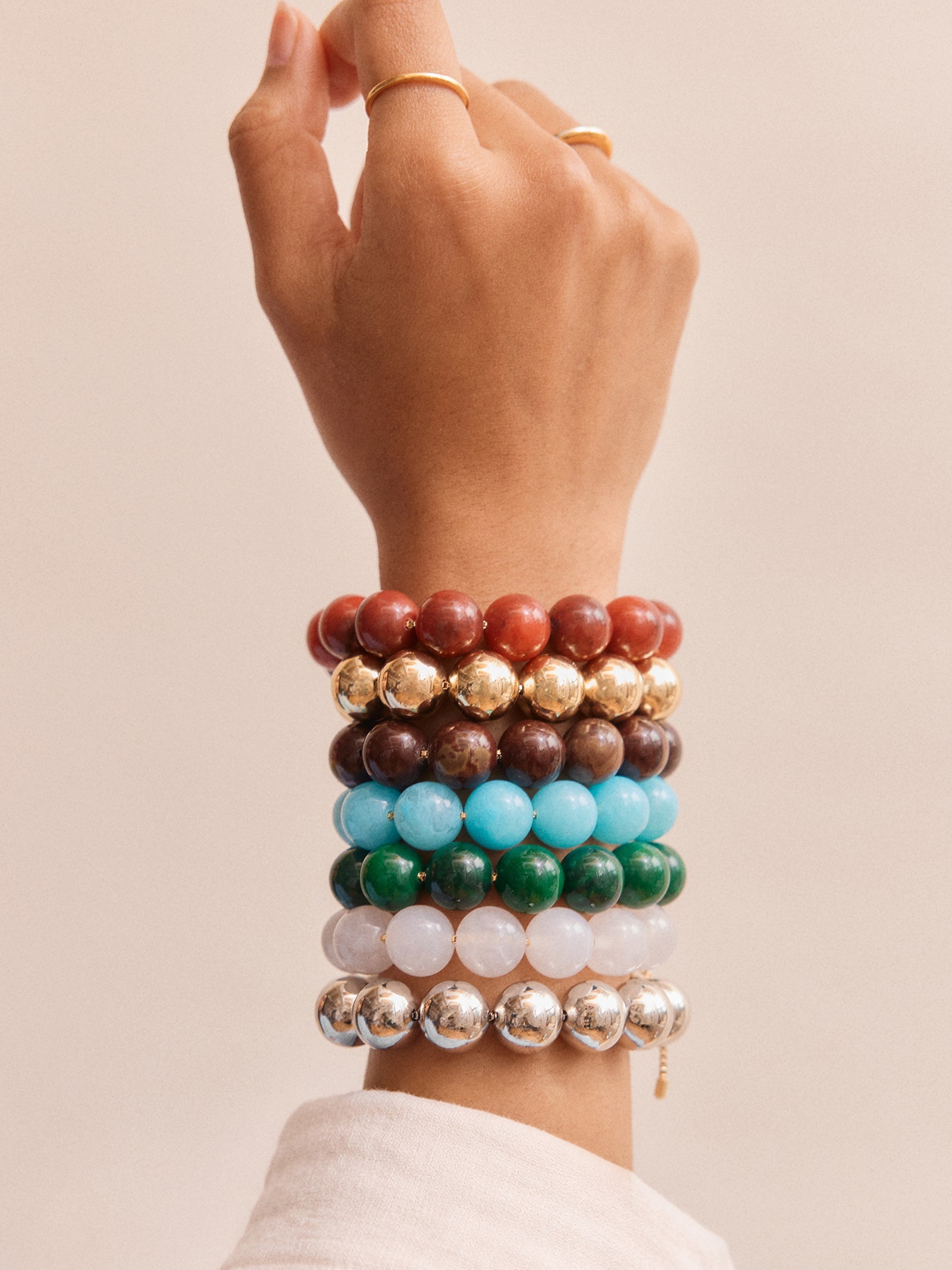 Jane Beaded Bracelet - Dark Green