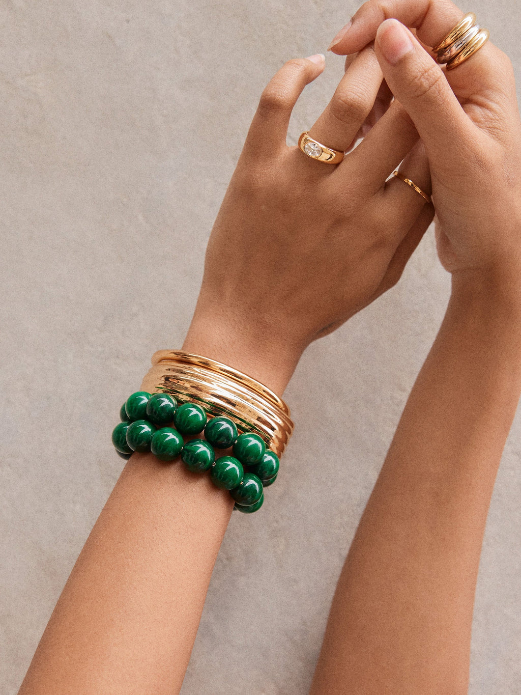 Jane Beaded Bracelet - Dark Green