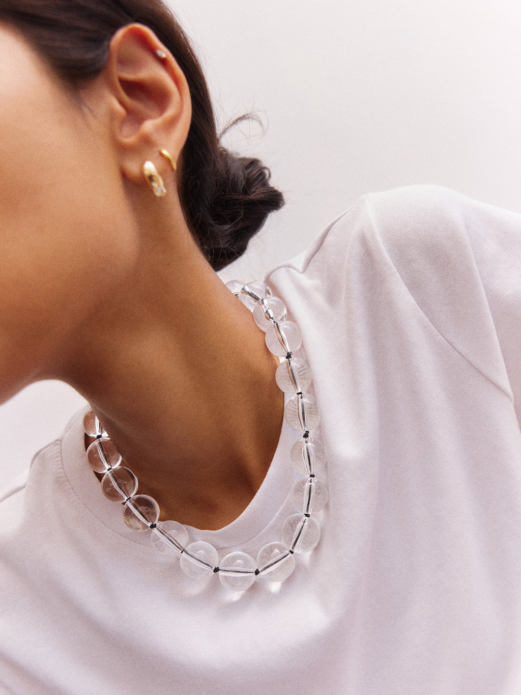 Jane Beaded Necklace - Clear/Black