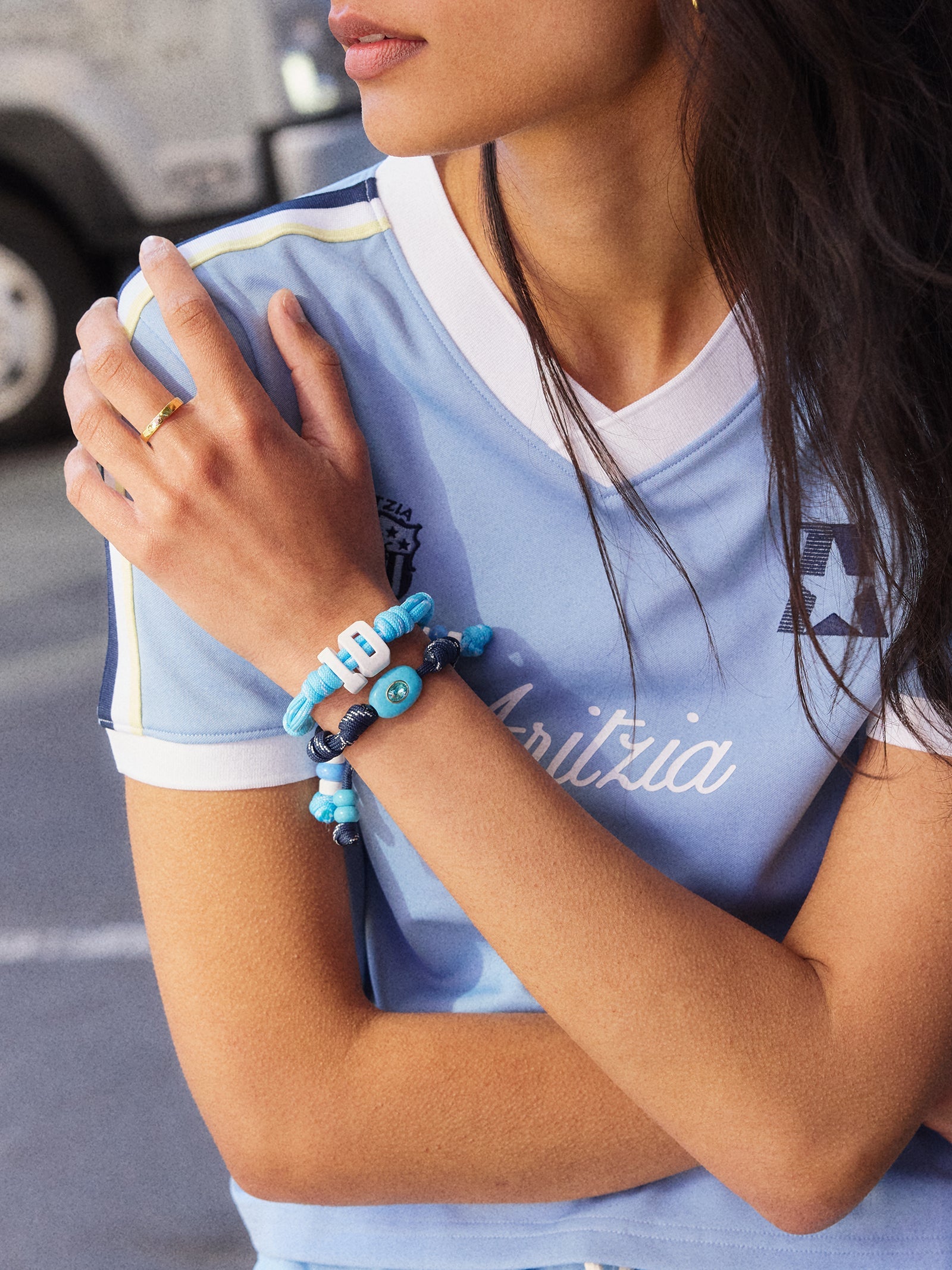 Team Knotty Varsity Custom Bracelet - Argentina Double Digit