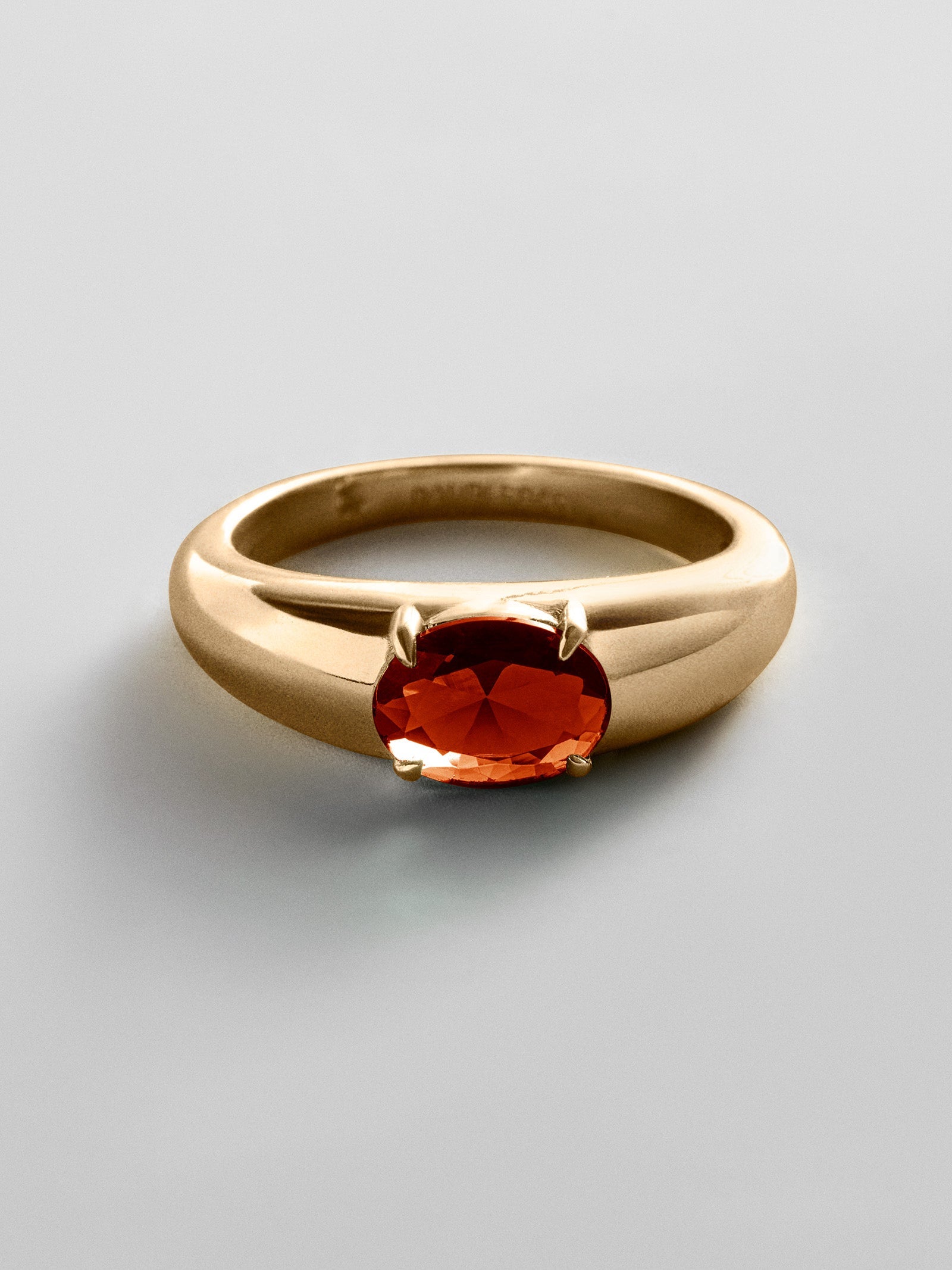 Cigar Band Custom Birthstone Ring - Gold