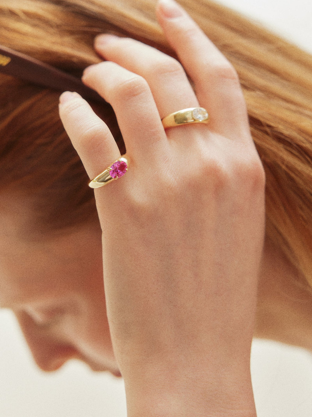 Cigar Band Custom Birthstone Ring - Silver