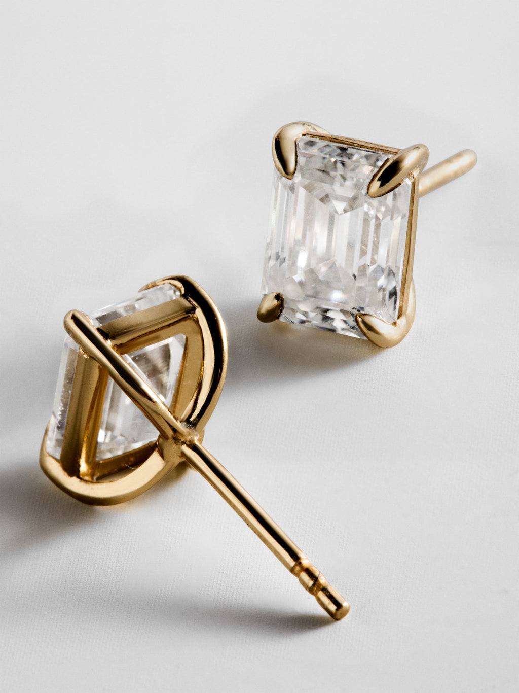 Debra 14K Gold Earrings - Emerald Stone