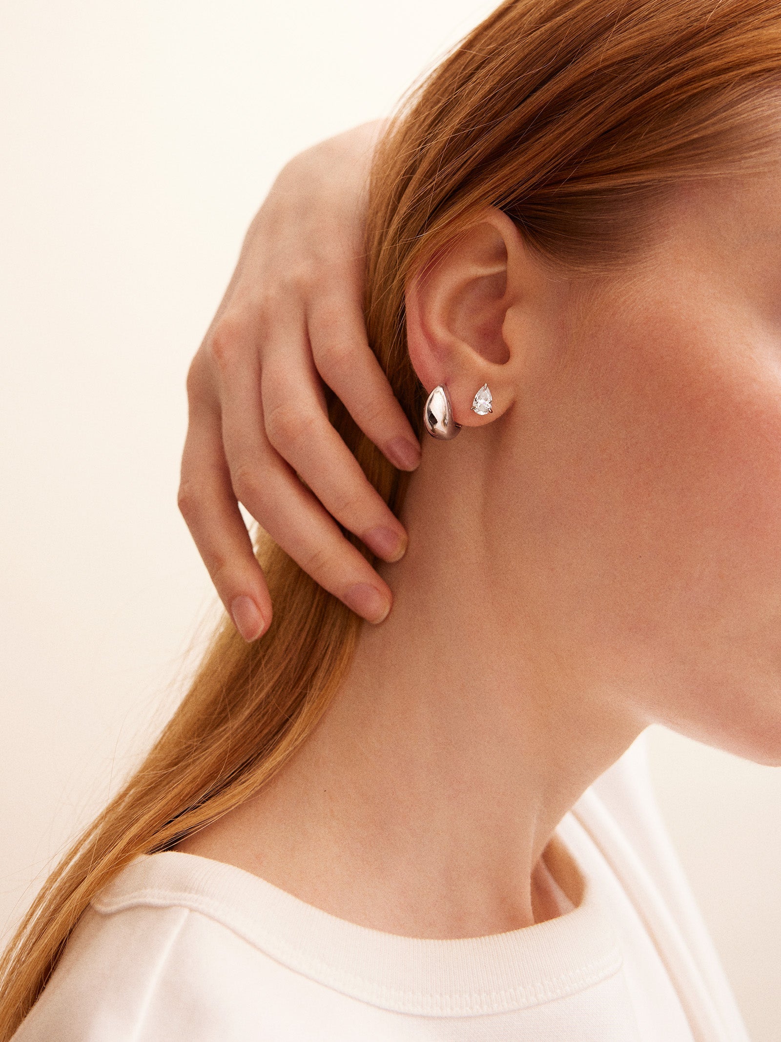 Debra 14K Gold Earrings - Pear Stone