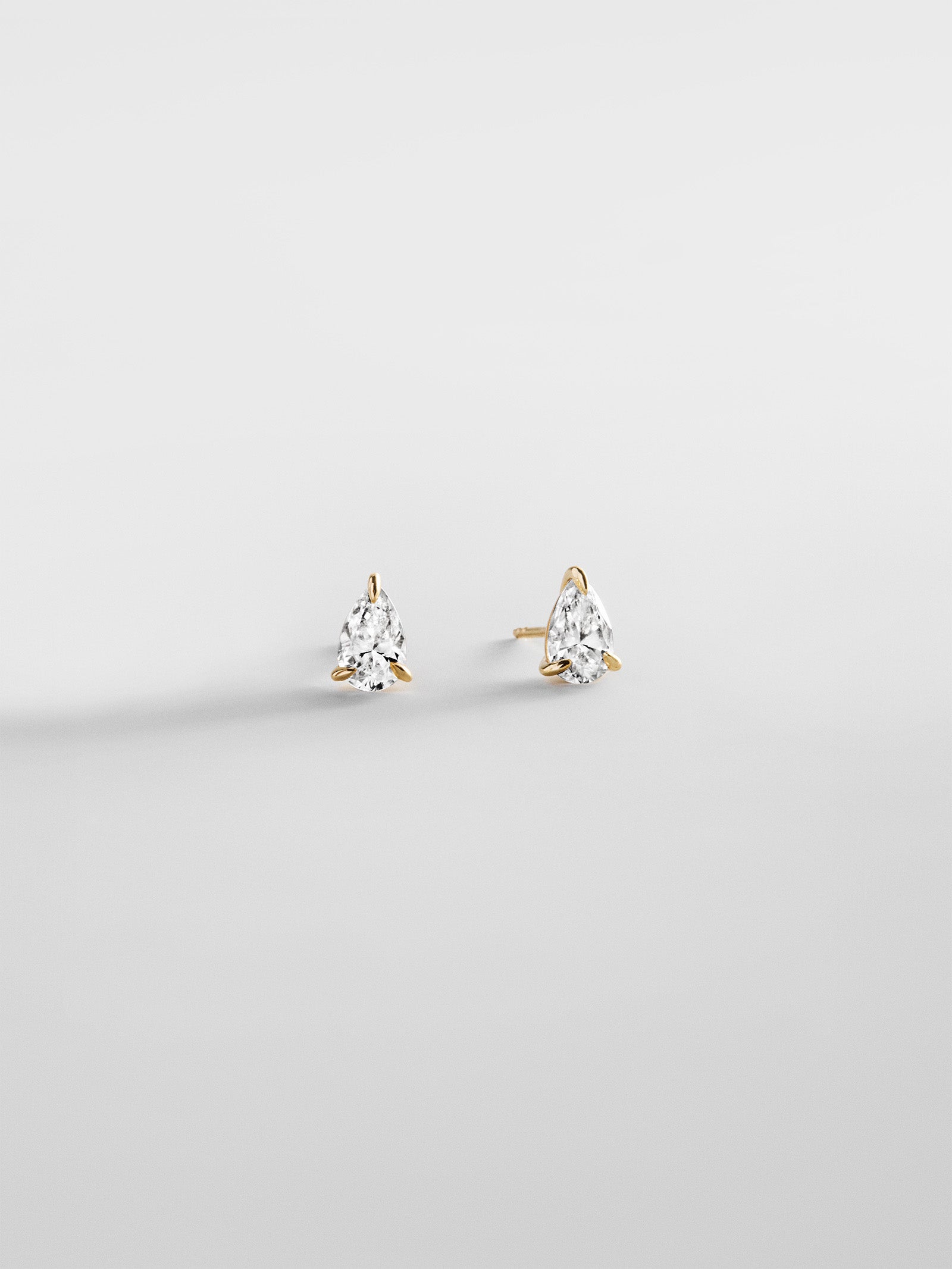 Debra 14K Gold Earrings - Pear Stone