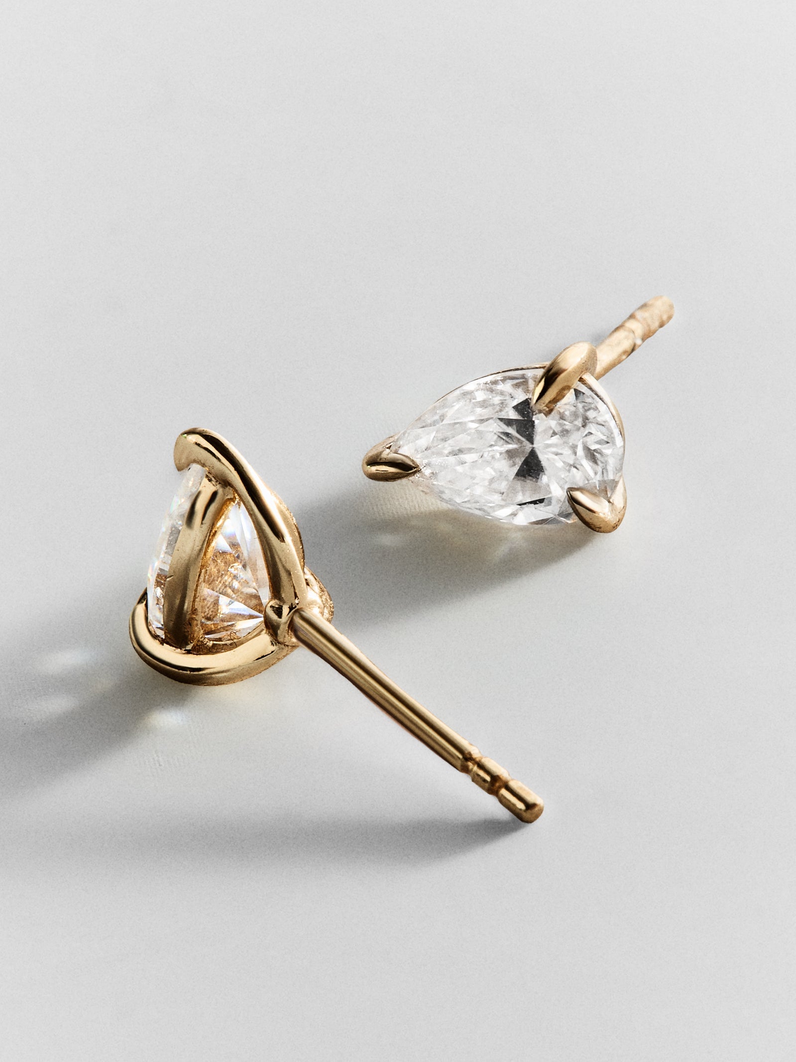 Debra 14K Gold Earrings - Pear Stone