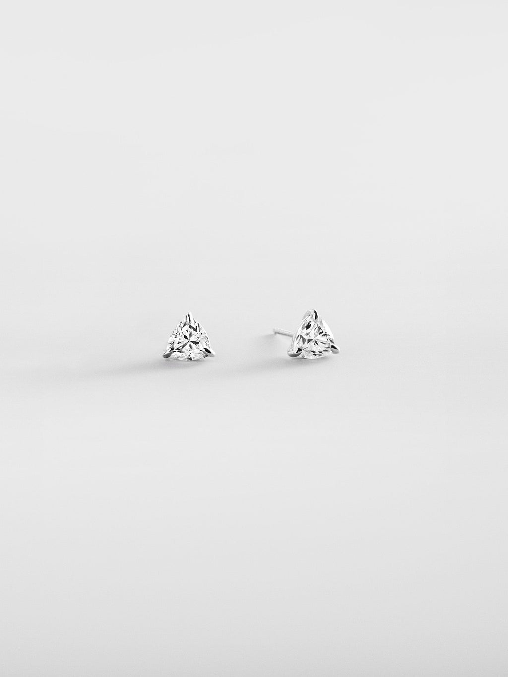 Debra 14K Gold Earrings - Trillion Stone