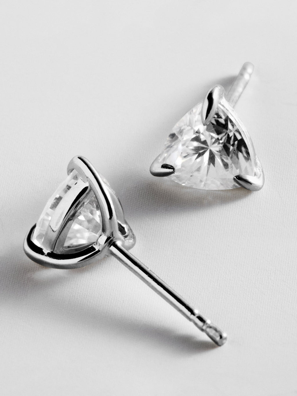 Debra 14K Gold Earrings - Trillion Stone