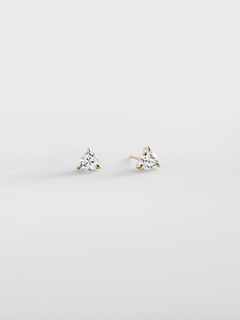 Debra 14K Gold Earrings - Trillion Stone