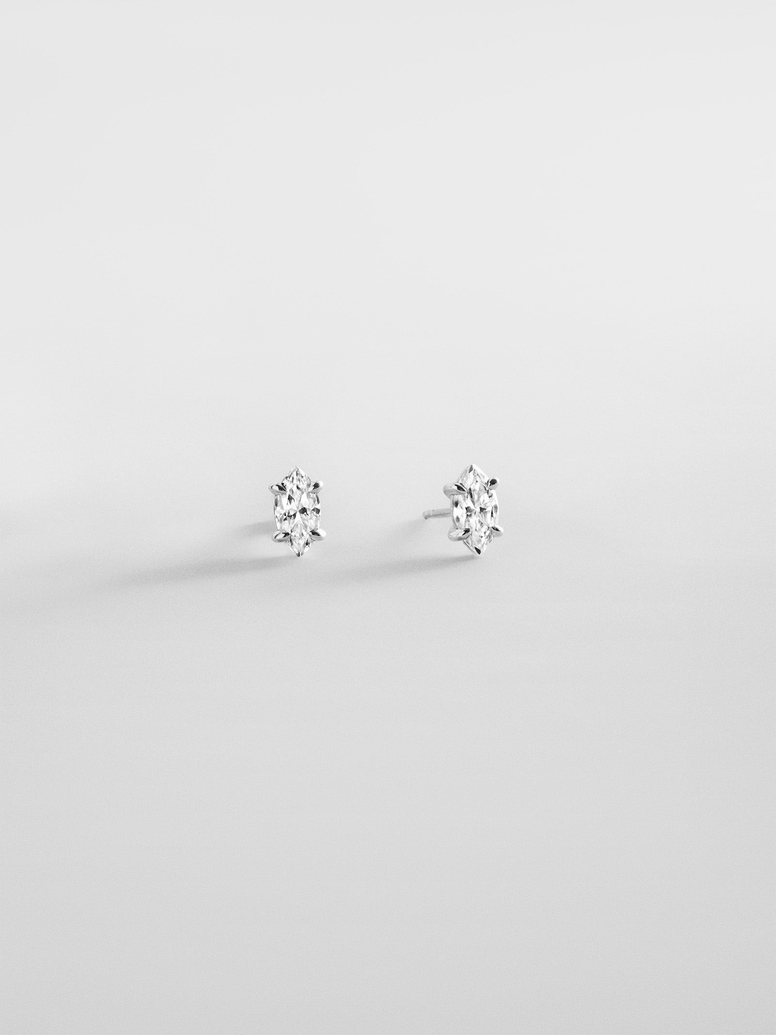 Debra 14K Gold Earrings - Marquise Stone