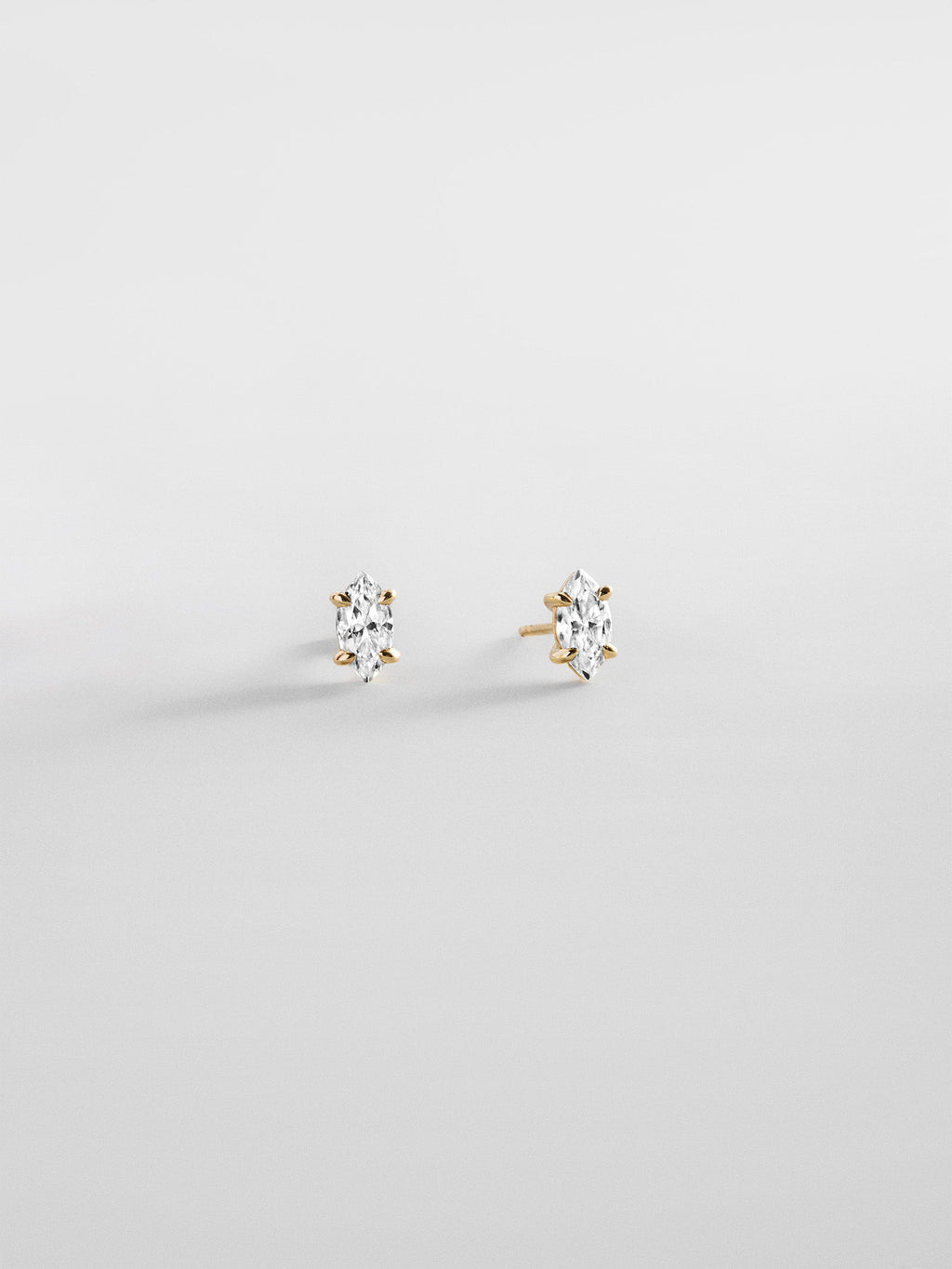 Debra 14K Gold Earrings - Marquise Stone