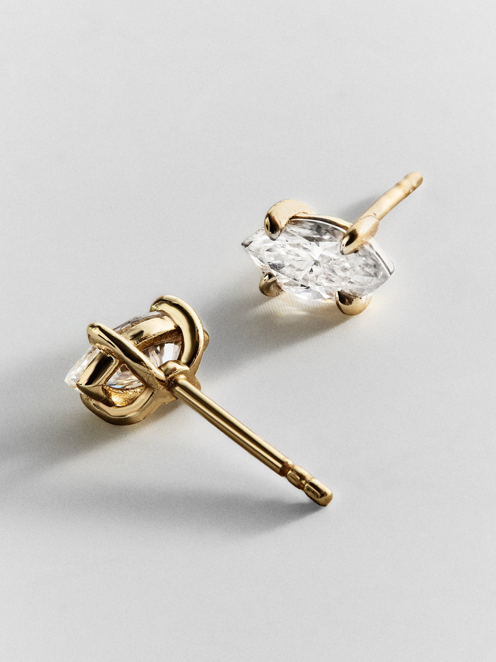 Debra 14K Gold Earrings - Marquise Stone