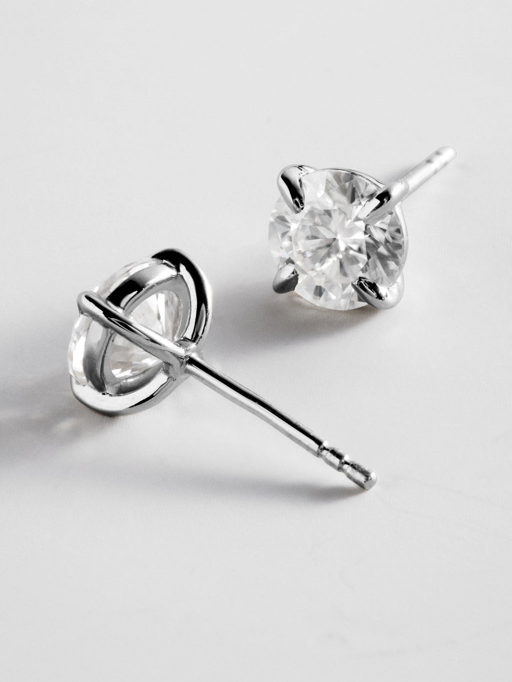 Debra 14K Gold Earrings - Round Stone