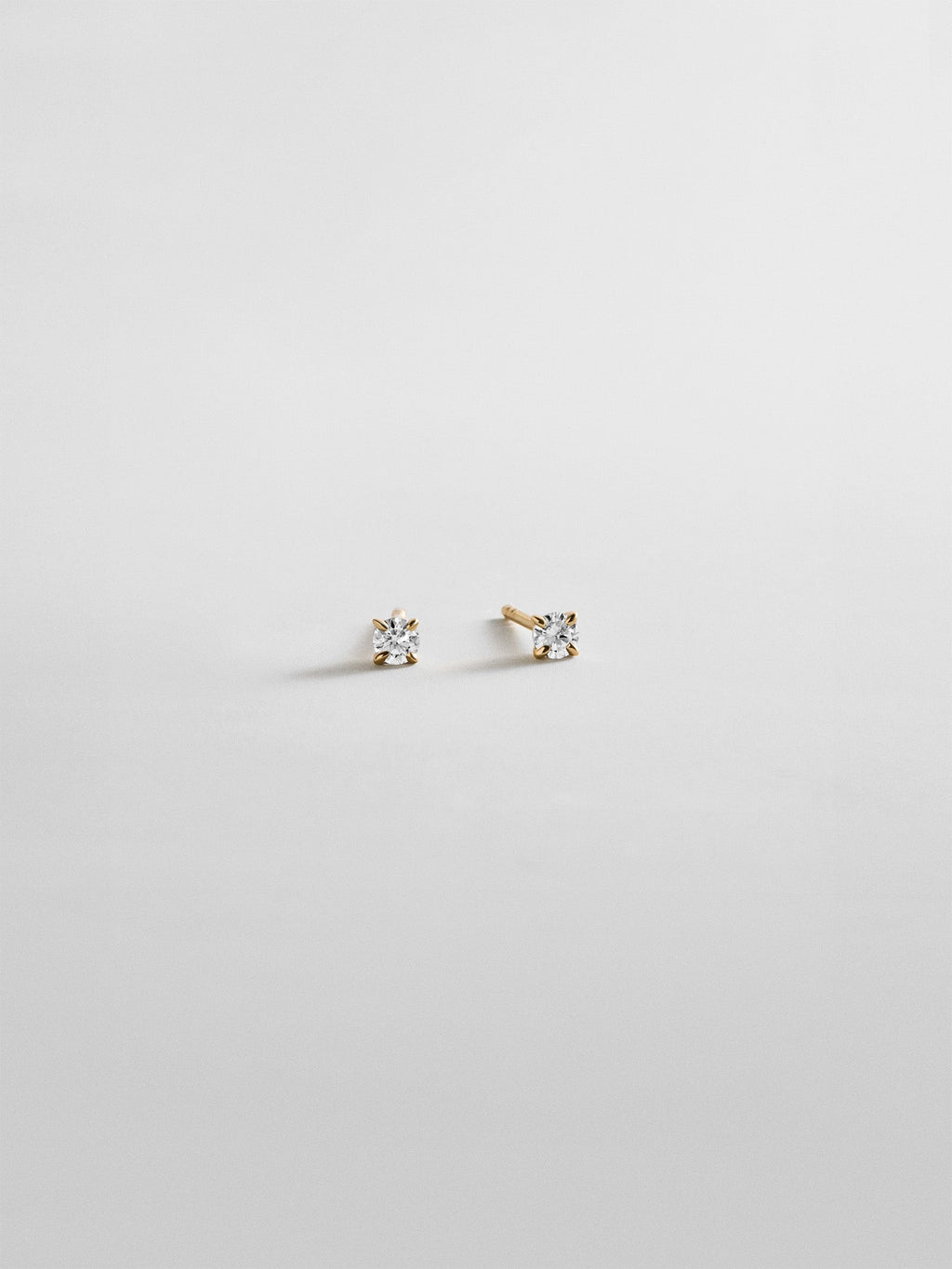 Debra 14K Gold Earrings - Round Stone
