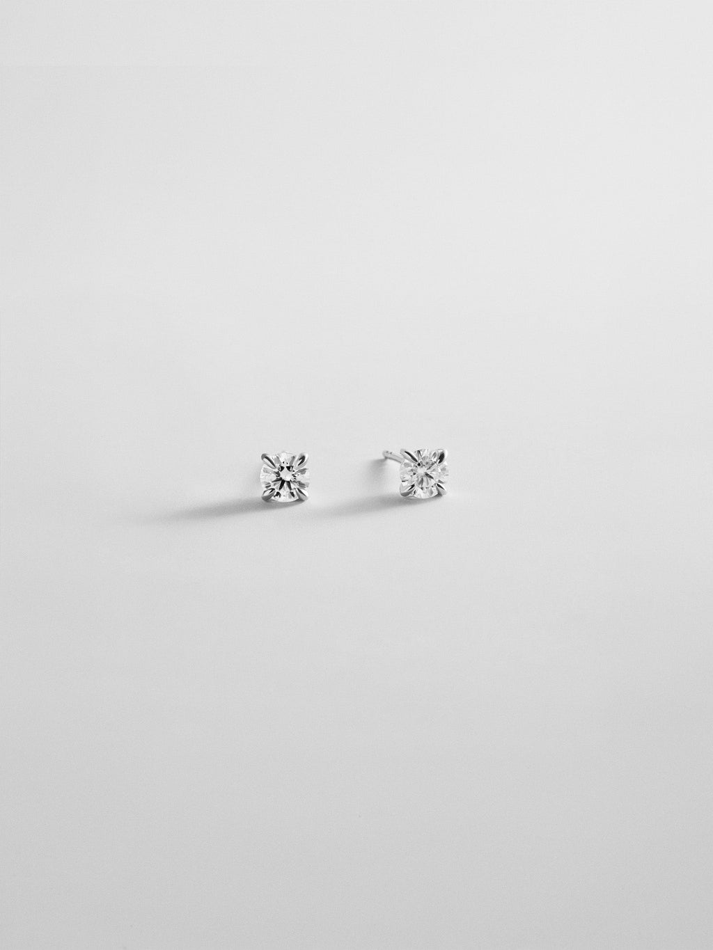 Debra 14K Gold Earrings - Round Stone