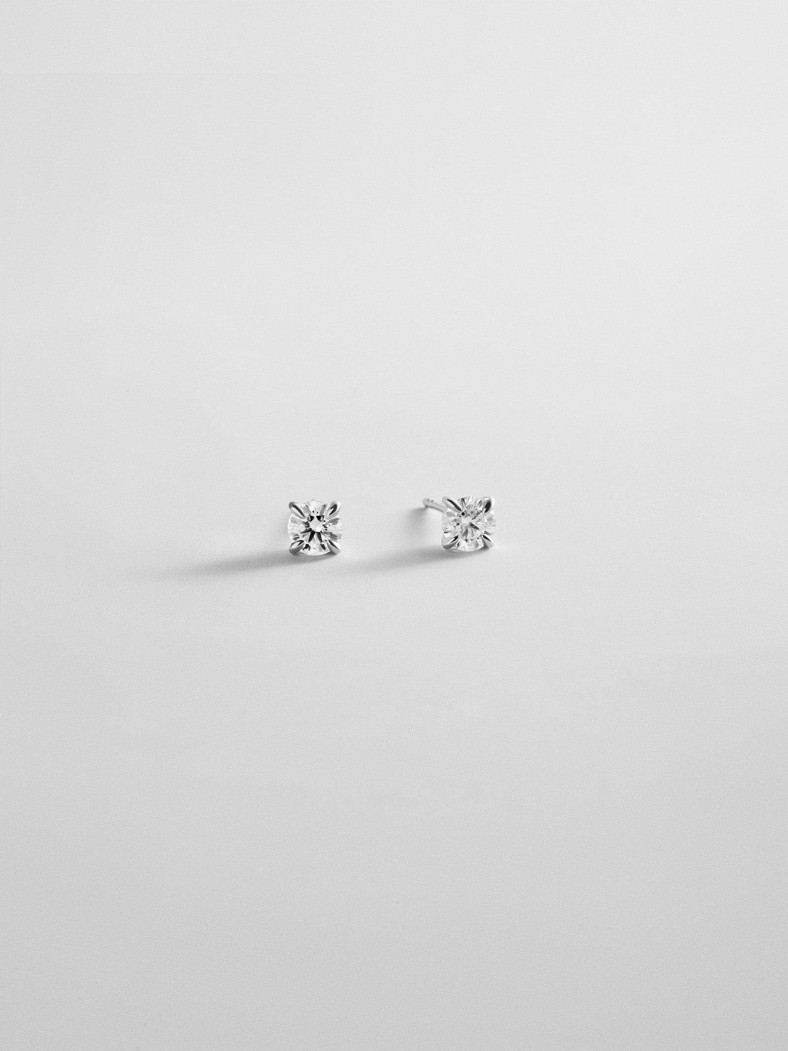 Debra 14K Gold Earrings - Round Stone