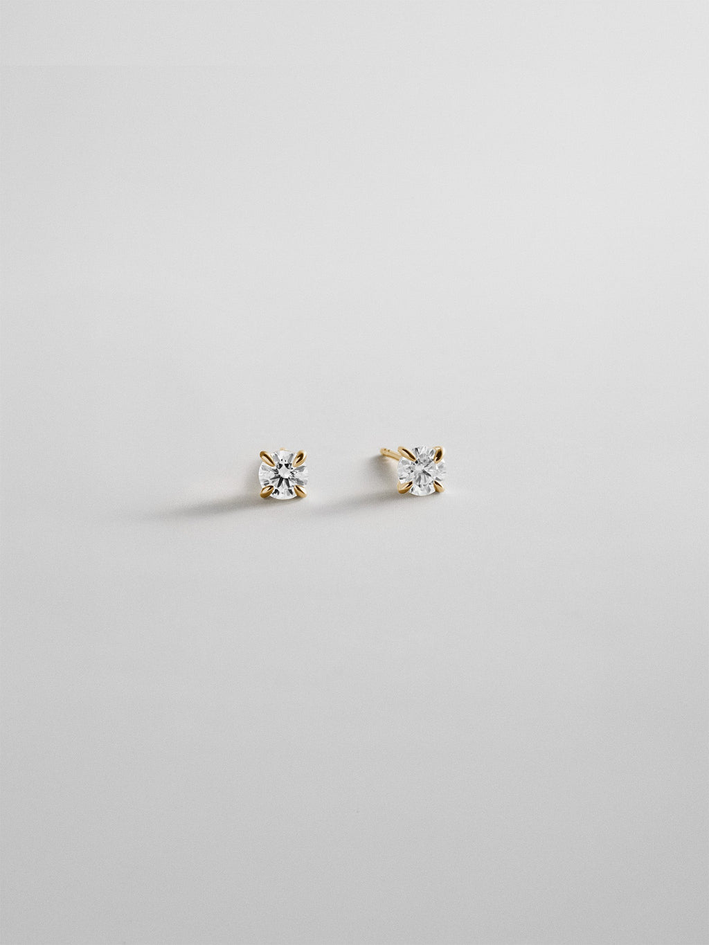 Debra 14K Gold Earrings - Round Stone
